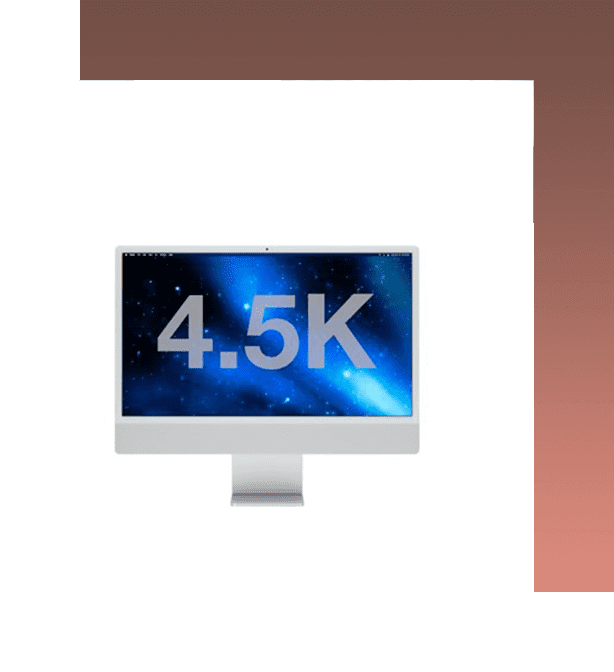 A computer monitor with the screen showing 4. 5 k