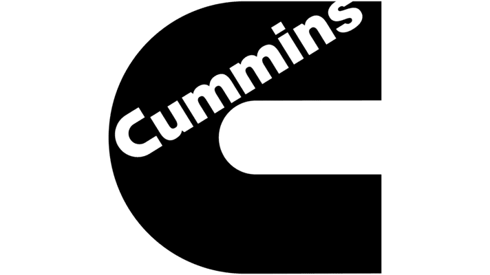 A black and white picture of the cummins logo.